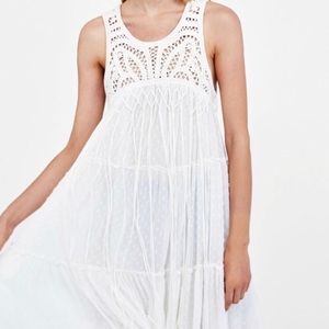 Zara White Dress With Crochet